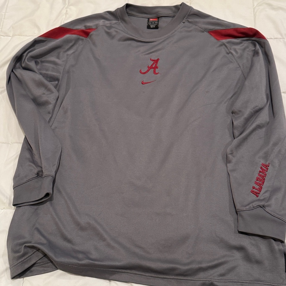 Nike Team Issued University of Alabama Gray Long Sleeve Dri-fit